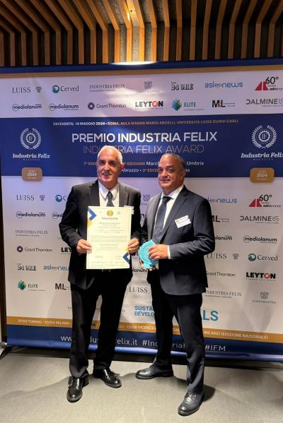 La Tekneko riceve il Premio Industria Felix,  l'azienda Marsicana riconosciuta tra le grandi imprese più competitive del centro Italia