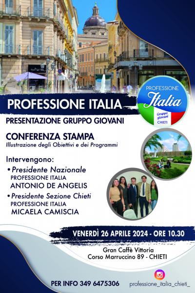 Professione Italia, a Chieti venerdì 26 Aprile la presentazione della sezione Giovanile 