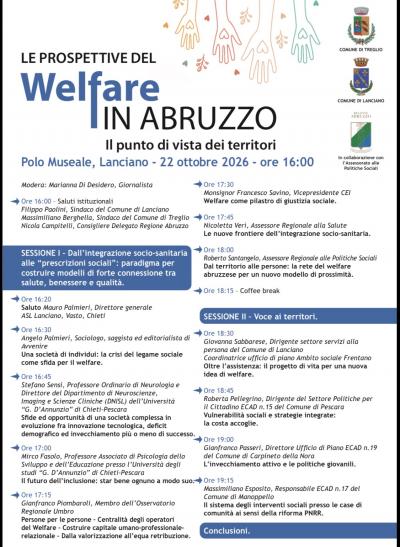 Welfare, a Lanciano il confronto sul futuro del sociale: il comune di Treglio porta nel territorio frentano la sfida delle politiche di prossimità  