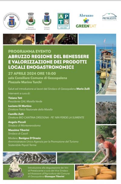 A Gessopalena l'evento Abruzzo: Regione del Benessere e valorizzazione dei prodotti locali enogastronomici