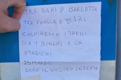 Allarme da stamane a Trani per presunti “ordigni biologici”: sospesi i treni tra Pescara e Bari
