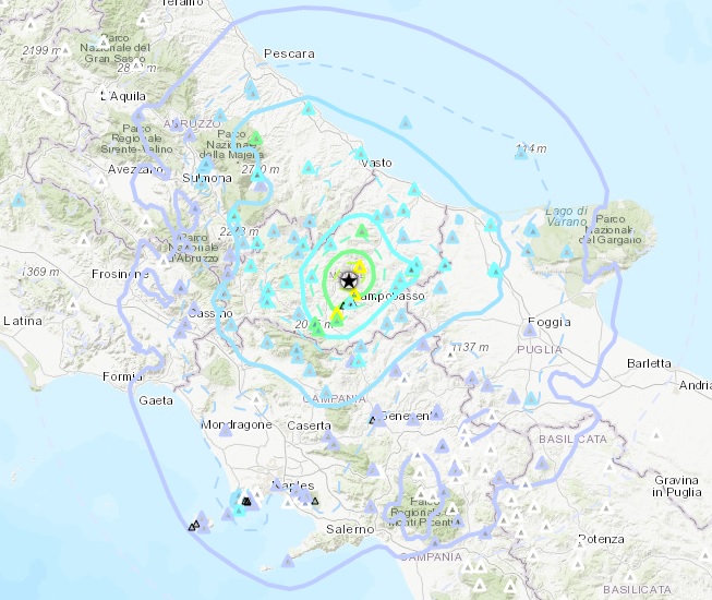 Forte scossa di magnitudo 4.6 nella notte in Molise avvertita nettamente anche in Abruzzo 
