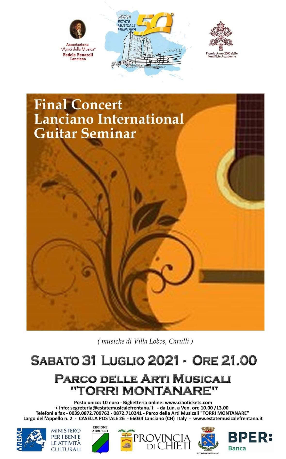 Estate musicale Frentana Lanciano, nel weekend gli eventi concertistici Casa Dante e International Guitar Seminar