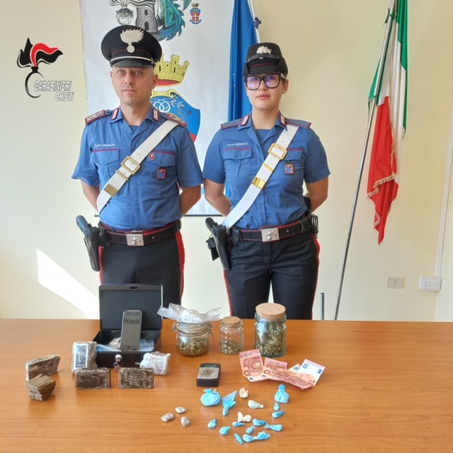 Paglieta, i carabinieri arrestano un 42enne, nella sua abitazione cocaina hashish e marijuana