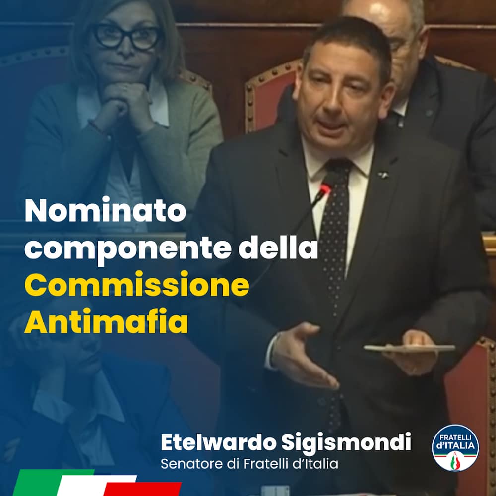 Commissione antimafia, nomina Sigismondi: le congratulazioni di FdI Abruzzo