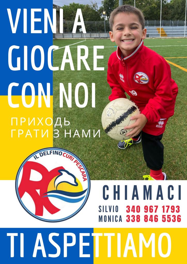 L’Asd Delfino Curi Pescara lancia “Vieni a giocare con noi” attività ludico-sportive aperte a bimbi e giovani ucraini