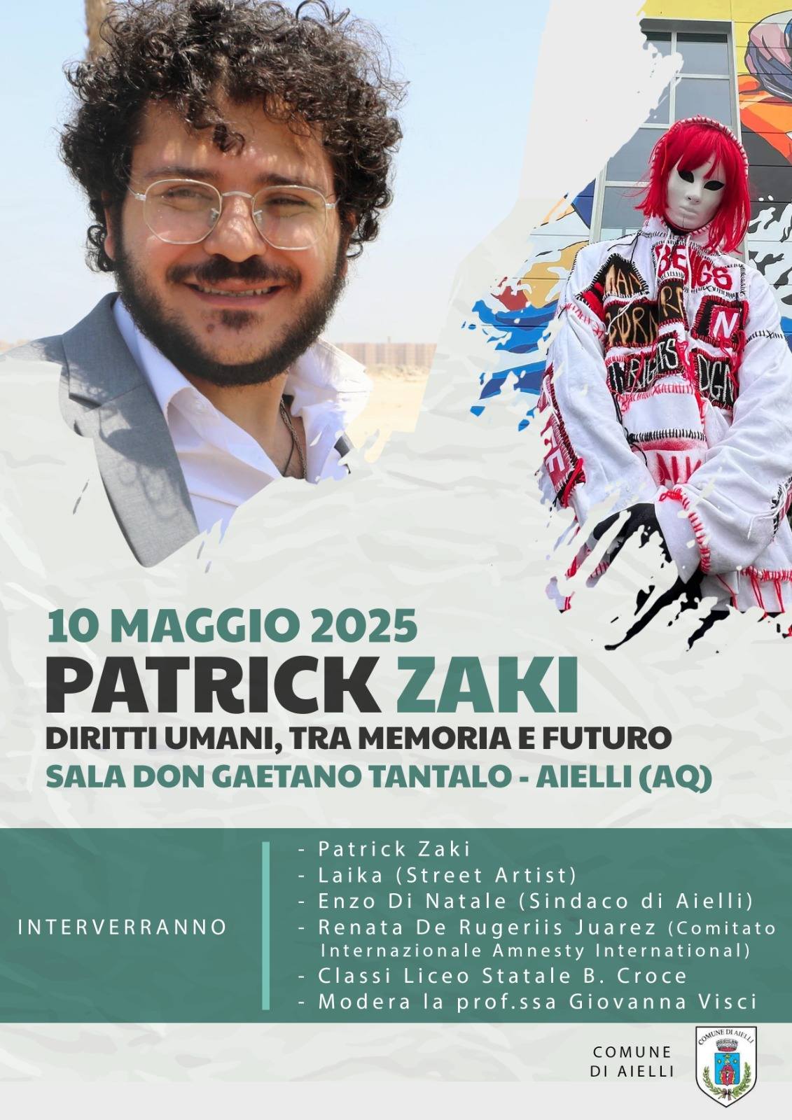 Aielli accoglie Patrick Zaki: un incontro di libertà, arte e solidarietà