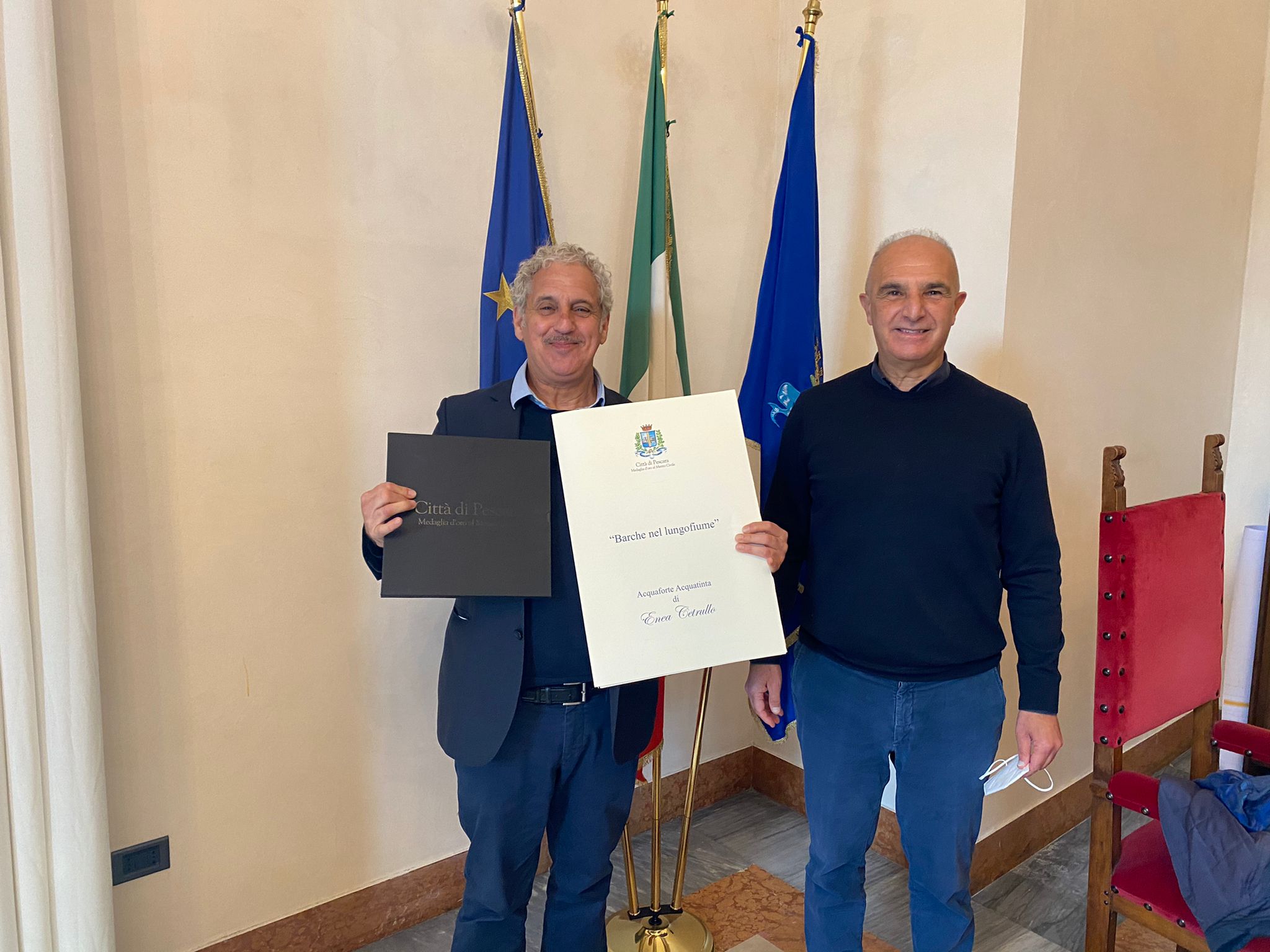L'attore italo-inglese Vincent Riotta in visita a Pescara