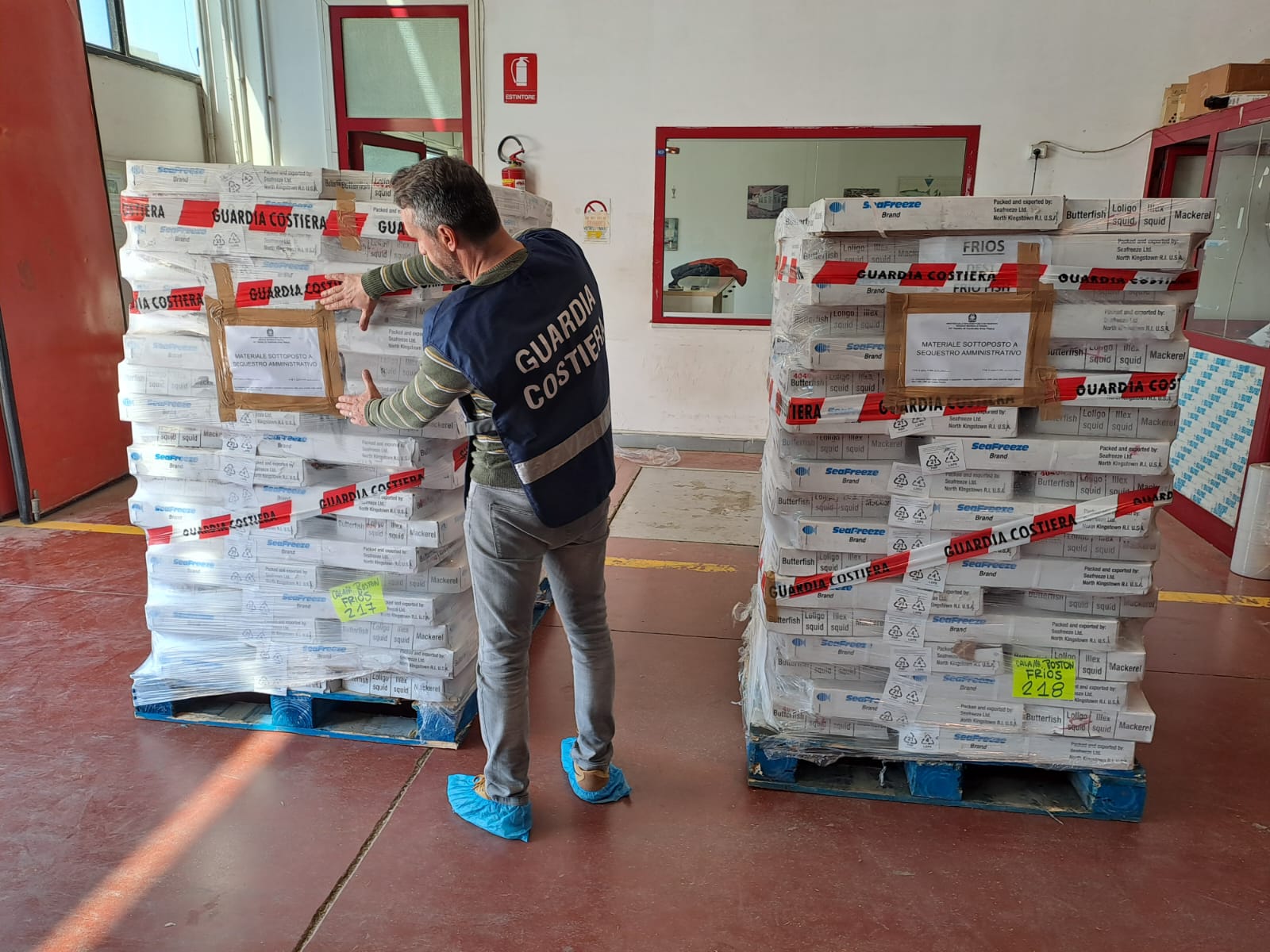 La Direzione Marittima di Pescara sequestra 2,6 tonnellate di calamari surgelati