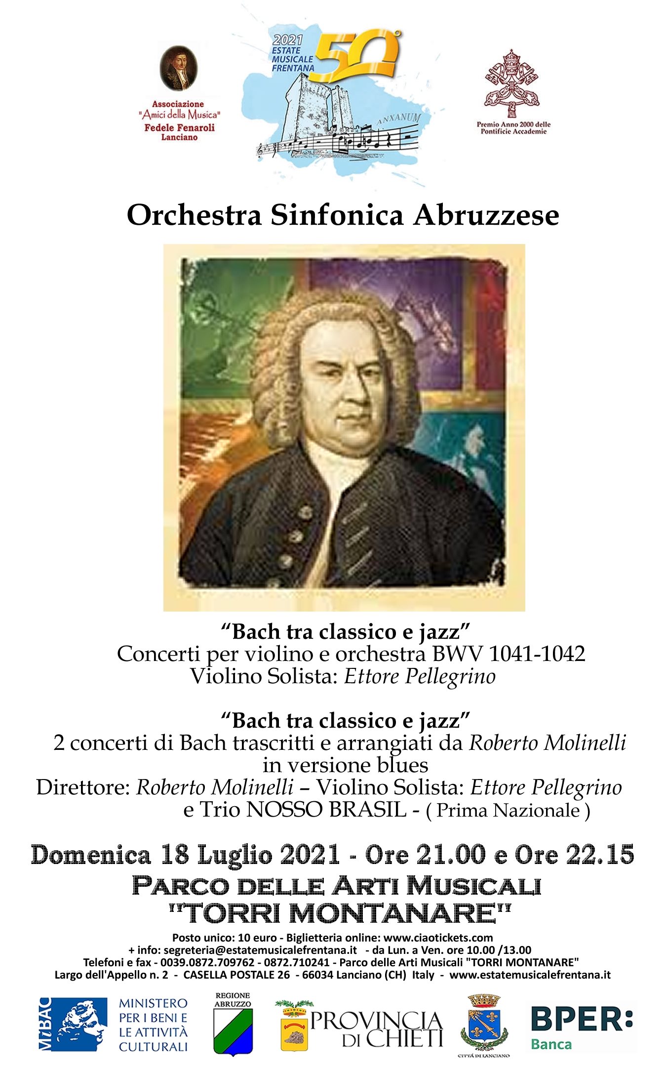 Lanciano, l’Istituzione Sinfonica Abruzzese porta Bach classico e jazz sul palco dell’EMF