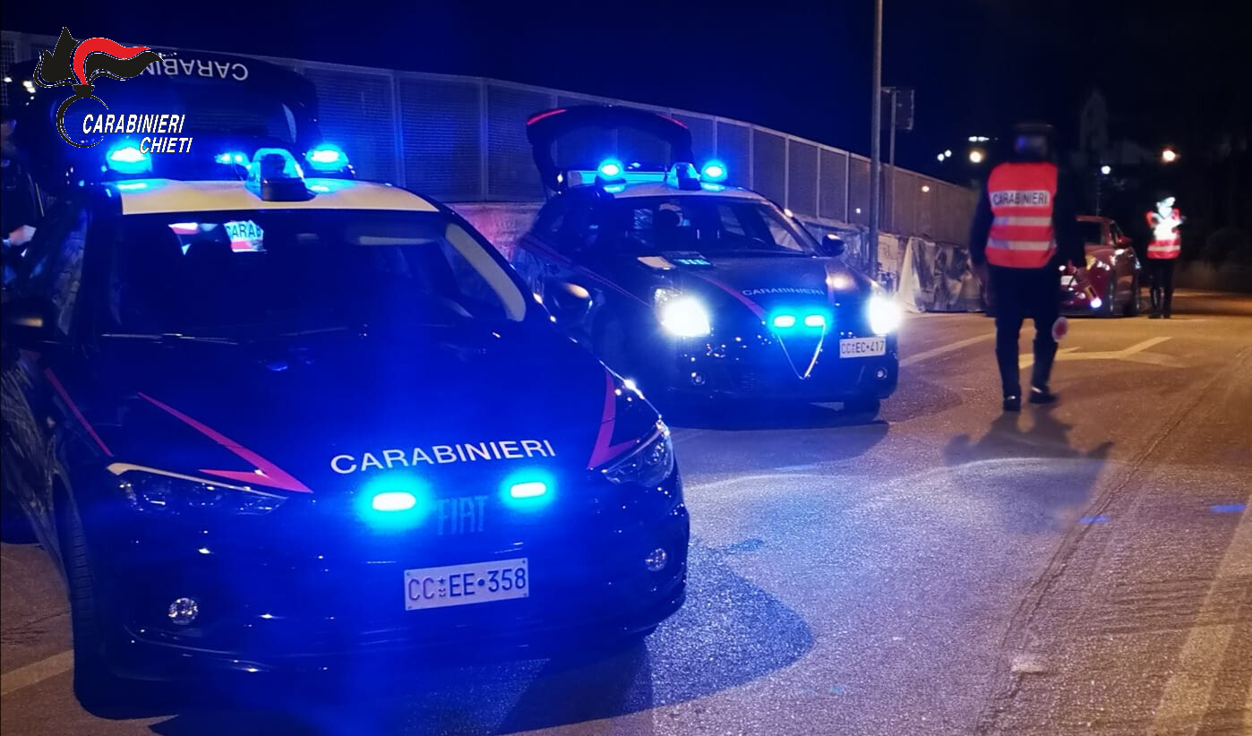 Controlli dei carabinieri durante feste e movida del weekend a Ortona e Fossacesia 
