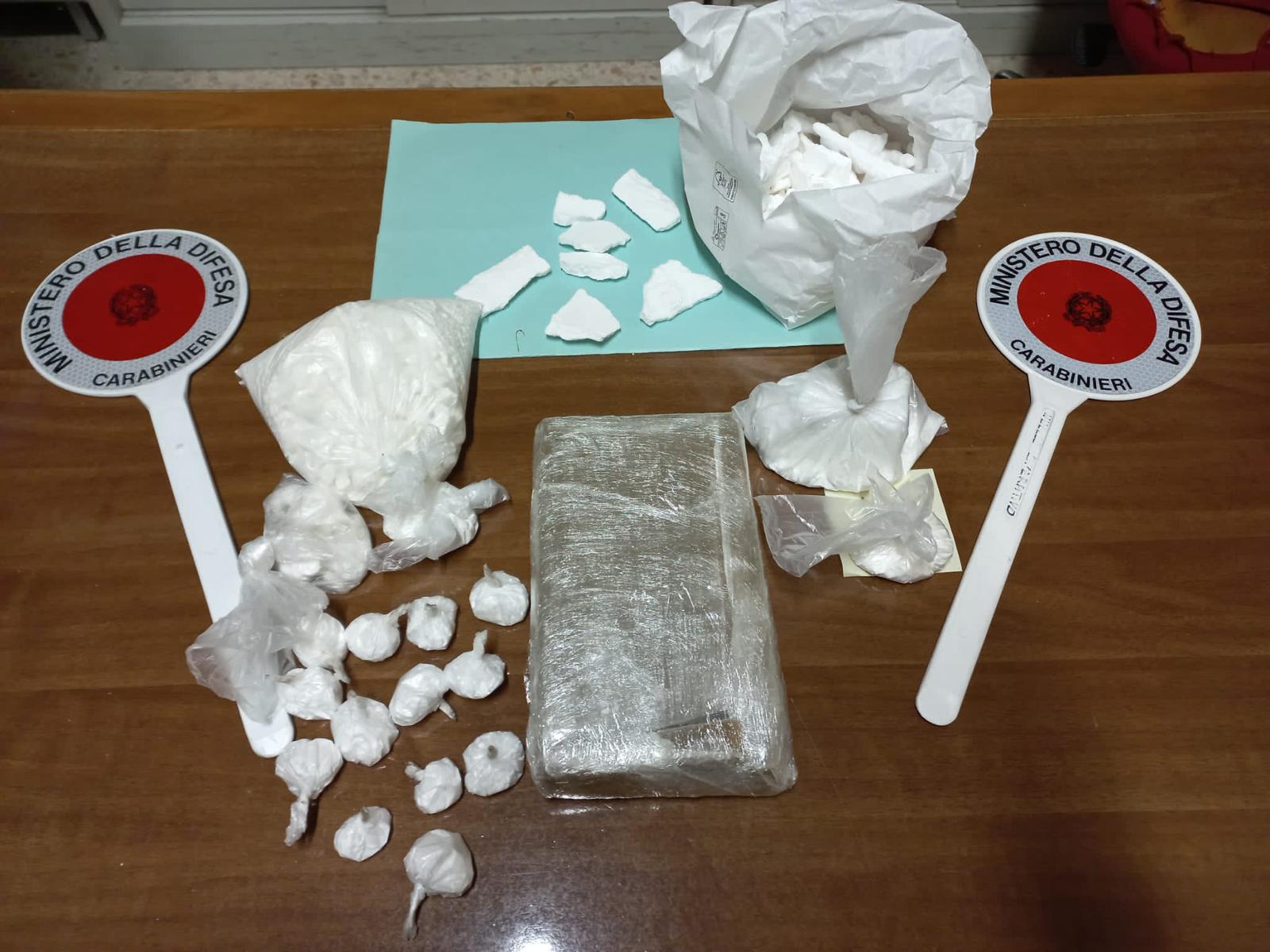 Celano, operazione antidroga dei Carabinieri, sequestrato oltre un kg e mezzo di cocaina, arrestate due persone 