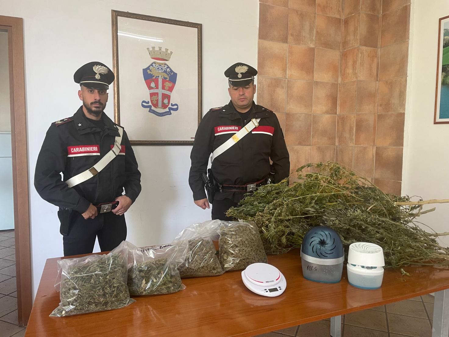 Un chilo e mezzo di marijuana in casa, arrestato dai Carabinieri un 51enne di Penne