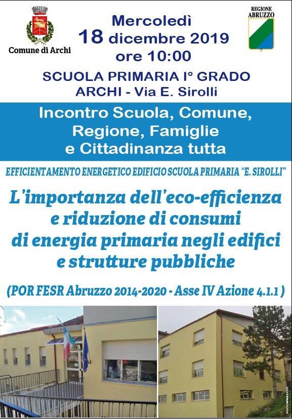 Efficientamento energetico, se ne parlerà ad Archi con la Regione Abruzzo