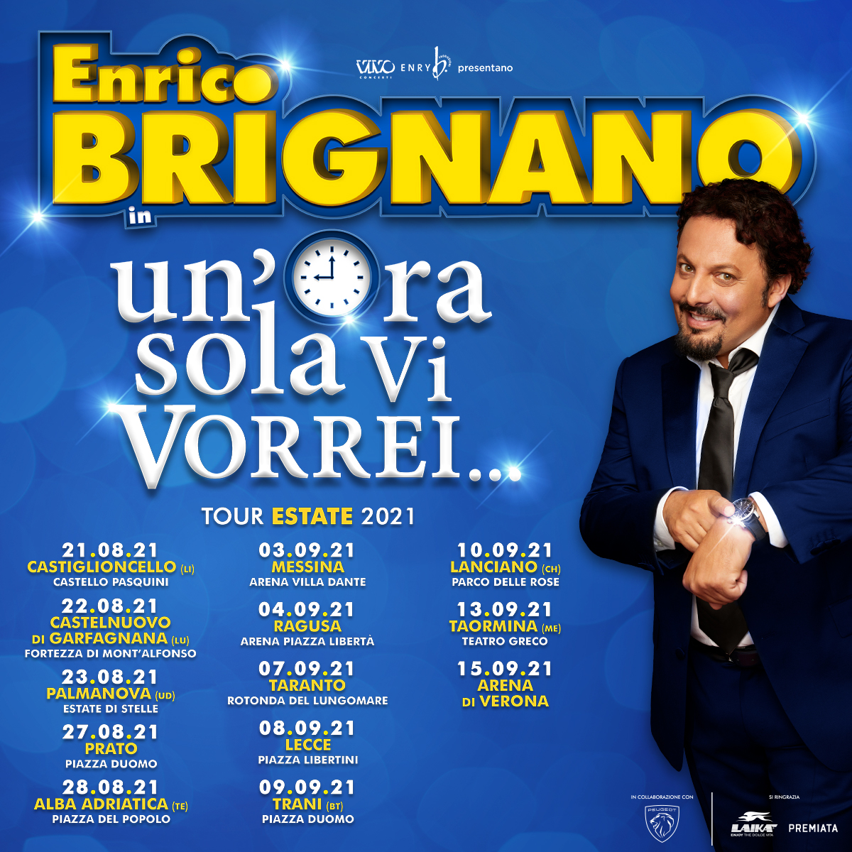 Enrico Brignano il 10 settembre 2021 a Lanciano