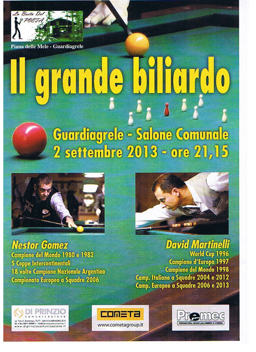 GUARDIAGRELE: "IL GRANDE BILIARDO" NESTOR GOMEZ VS DAVID MARTINELLI
