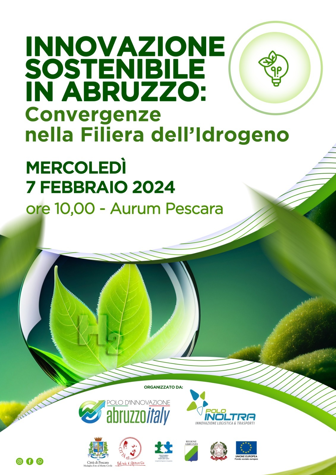 “Innovazione sostenibile in Abruzzo: Convergenze nella Filiera dell’Idrogeno” Convegno a Pescara il  7 febbraio 2024 