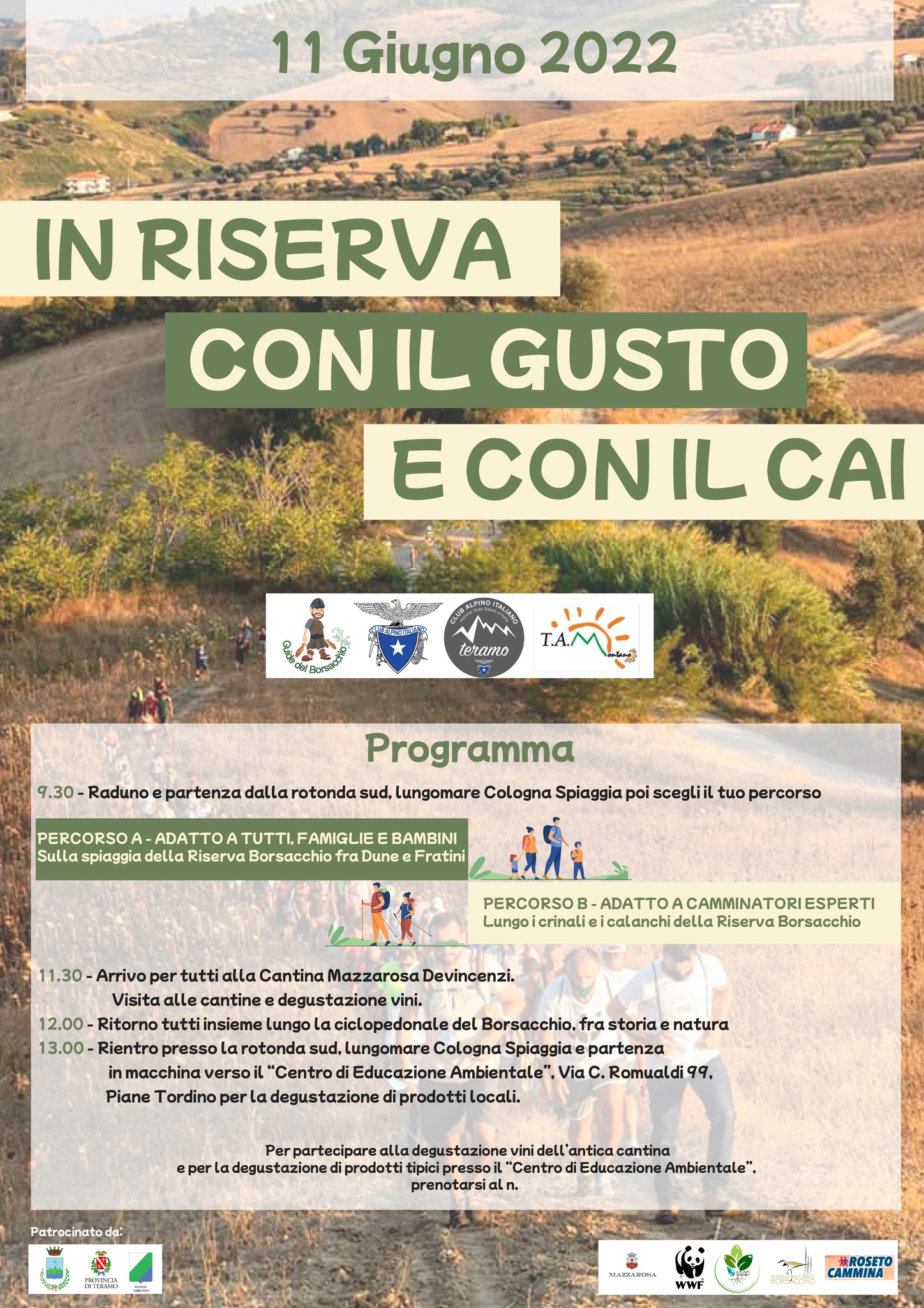"In riserva con il gusto e con il CAI", grande evento nella Riserva Borsacchio con Patrocinio di Regione Abruzzo