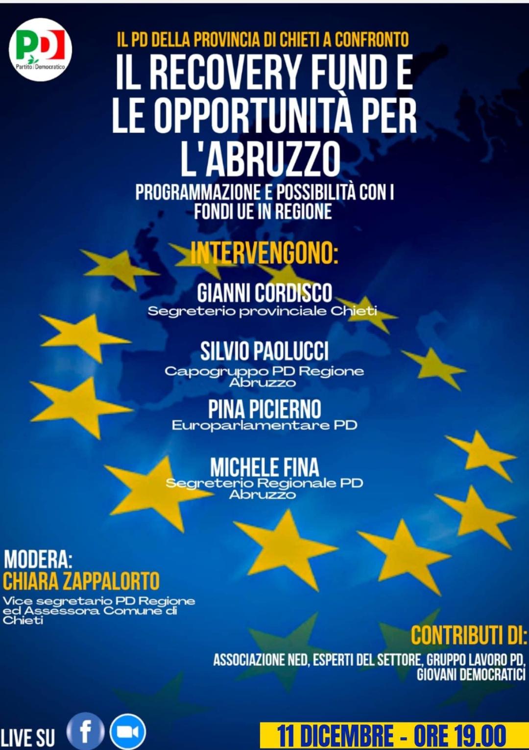 Abruzzo, Pd provinciale Chieti: Preoccupazione per la scarsa capacità della Regione sull’utilizzo dei fondi dell’UE