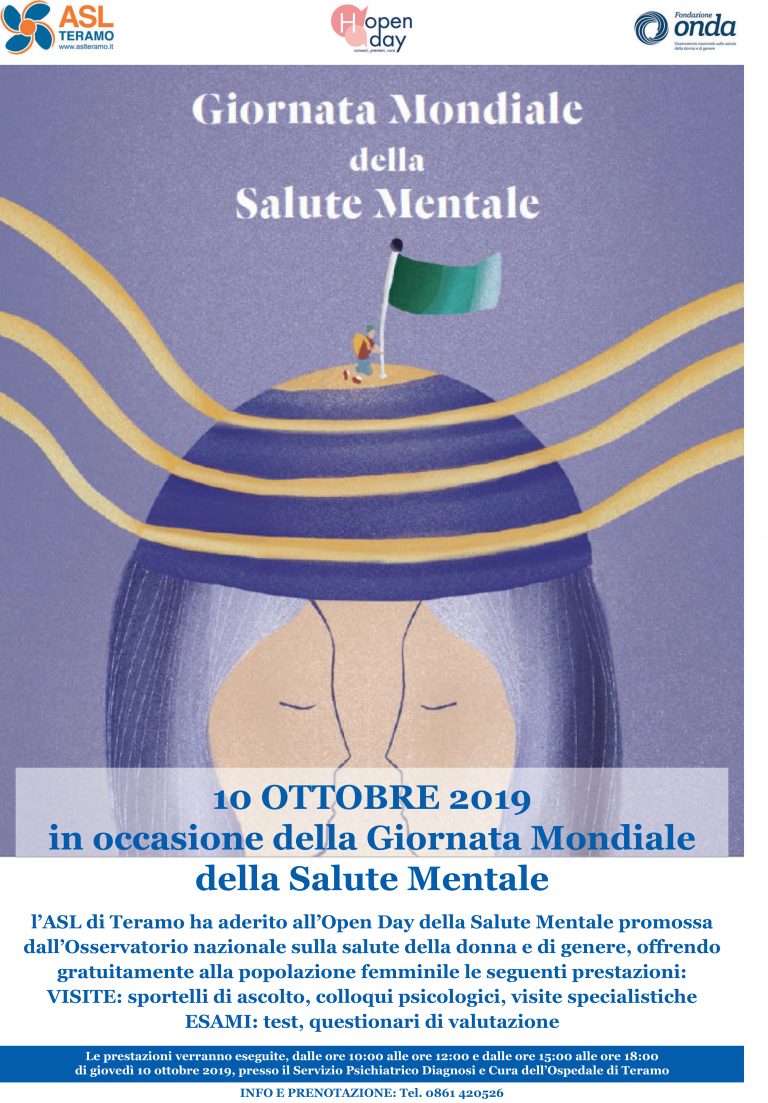 Salute Mentale: il 10 ottobre 2019 torna l’Open-Day all’Ospedale di Teramo