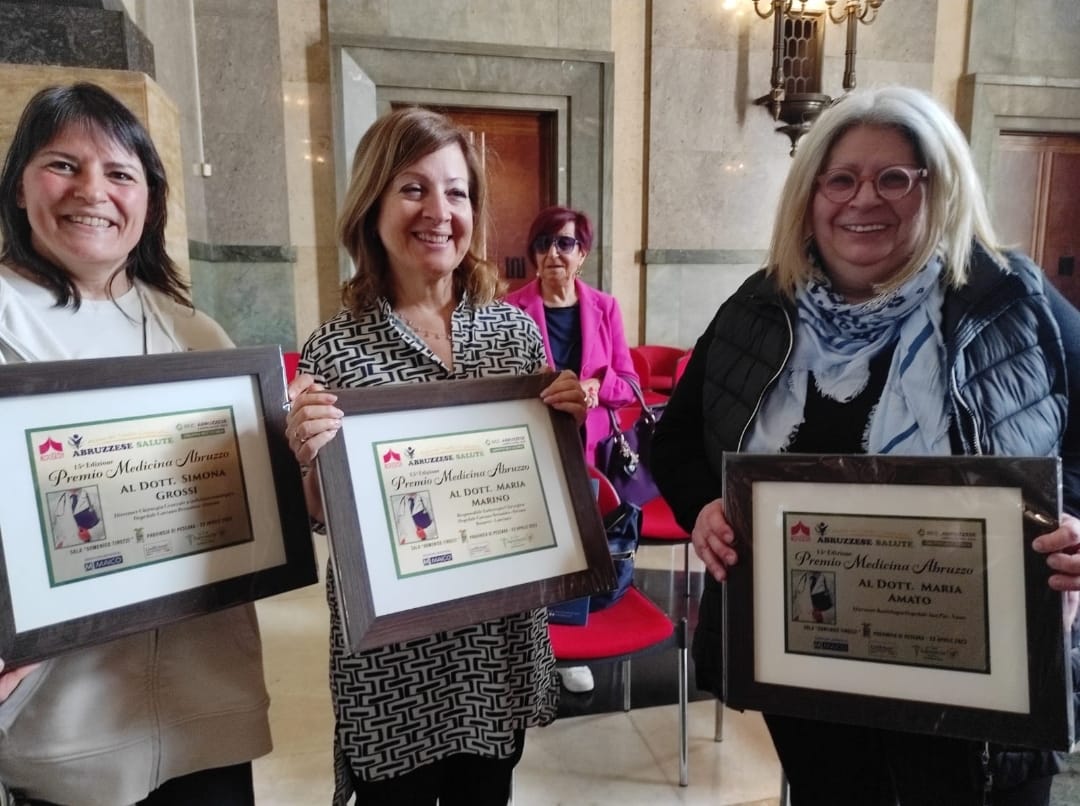 Tre donne della Asl di Chieti  protagoniste del Premio Medicina Abruzzo