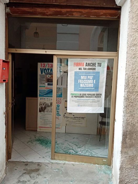 Atti vandalismo sede Cgil San Vito Chietino, Anpi Lanciano condanna con forza l'accaduto